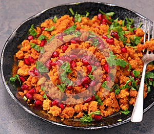 Indian breakfast - spicy dalia couscous