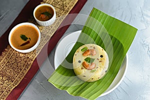 Indian breakfast Ven Pongal with Sambar, Tamil Nadu photo