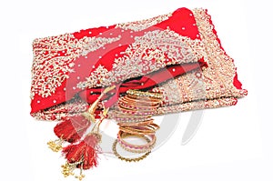 Indian Bridal lehnga with bangles