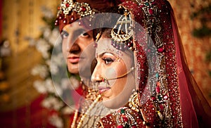 Indian bride and groom