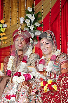 Indian bride and groom