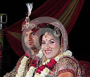 Indian bride and groom