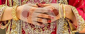 Indian Bride with Heena and Jewellery photo