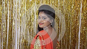 Indian Bride Smiling & Posing in Wedding Ceremony photo