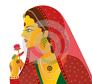 Indian bride vector isolated photo