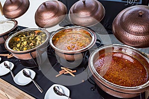 Indian buffet dishes photo