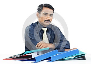 Indian Businessman with Files