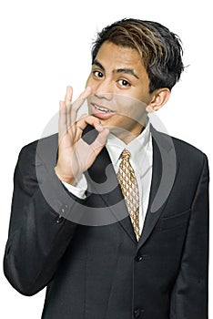 Indian businessman OK sign