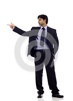 Indian Businessman Pointing