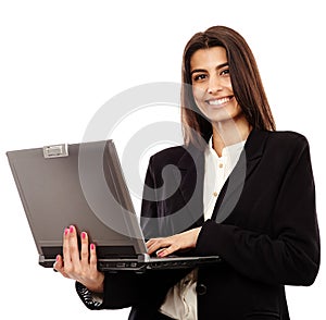 Indian businesswoman with laptop