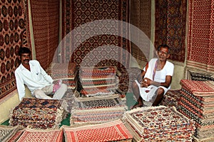 Indian carpet vendor