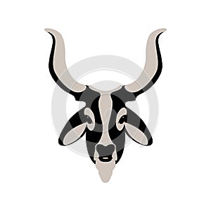 Indian cattle oxen head vector illustration style Flat