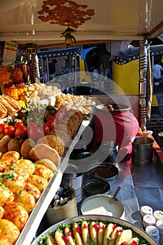 Indian Chaat stalls on Rajasthan.