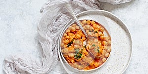 Indian chana masala or chickpea curry