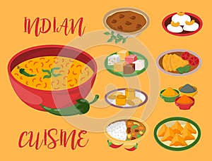 Indian chicken jalfrezi with rice and vegetable curry various spice chicken restaurant healthy cuisine food vector