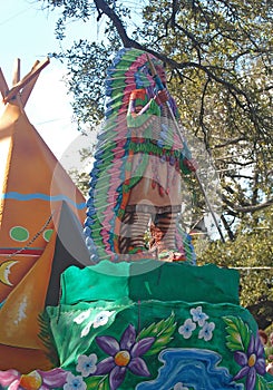 Indian Chief on Mardi Gras Float