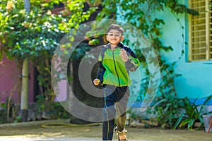 Indian child running at playground