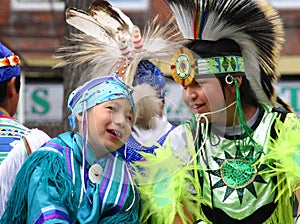 Indian children on parade float