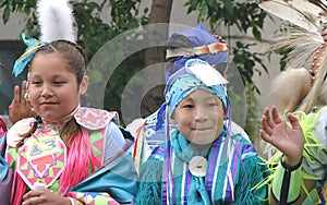 Indian children on parade float