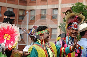 Indian children on parade float