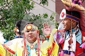 Indian children on parade float