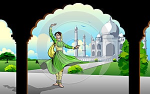 Indian Classic Dancer performing in Taj Mahal