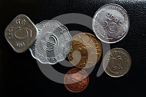 Indian coins close up