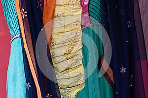 indian colorful fabric background,material for clothes