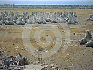 Indian concrete sea defences