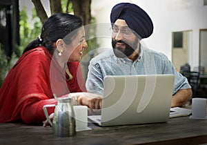 Indian Couple Dining Together Concept