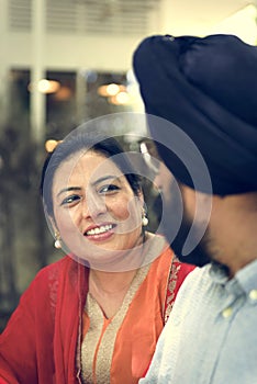 Indian Couple Dining Together Concept