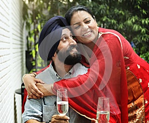 Indian Couple Dining Together Concept