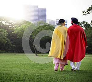Indian Couple Superheroes Love Concept