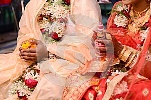 Indian couple in their wedding ceremoney