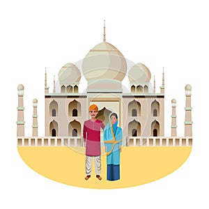 Indian couple avatar cartoon character photo