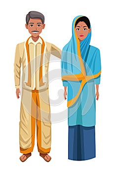 Indian couple avatar cartoon character photo