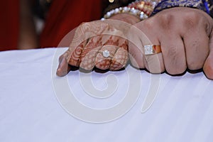 Indian couples wedding diamond ring picture photo