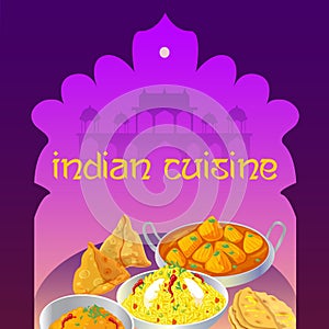 Indian cuisine dishes poster