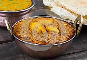 Indian Cuisine Kadai Paneer Served With Dal Makhani