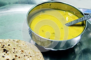 Indian Cuisine Kadhi - Vegetarian Curry Made of Buttermilk And Chick Pea Flour.