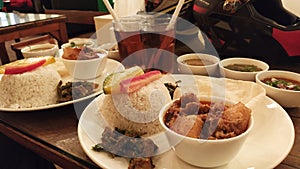 Indian cuisine, Manipuri pork thali photo