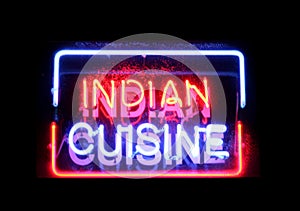 Indian cuisine neon sign