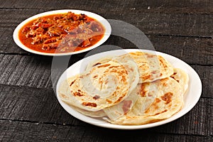 Indian cuisine - paratha meat curry