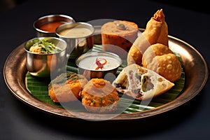 Indian Cuisine Sampler Platter - Diverse Food Options