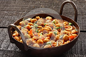 Indian cuisine-spicy chick peas Chola Masala photo