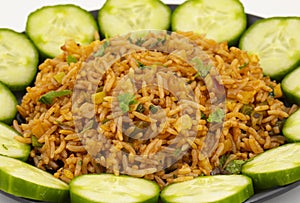 Indian Cuisine Vegetarian Fried Rice Or Pulav
