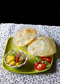 Indian cuisine, vegetarian preparation poori sabzi