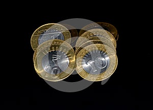 Indian Currency Coins of Rupees 10 Bimetallic Coins