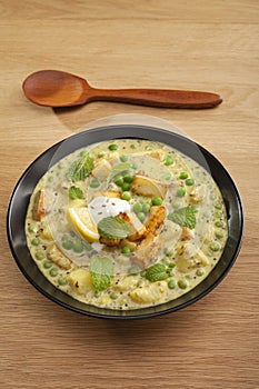 Indian Curry Panir and Peas photo