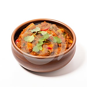 Indian Curry on plain white background - product photography